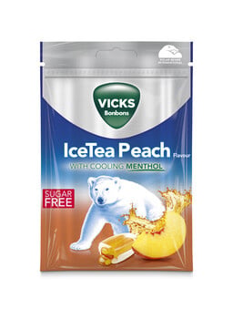 Vicks - Ice Tea Peach Suikervrij 72 Gram 20 Stück