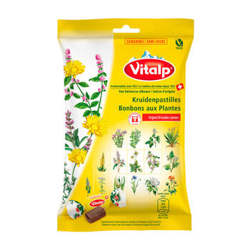 Vitalp - Kruiden Pastilles 20 Kruiden & Honing Suikervrij 16 Stück