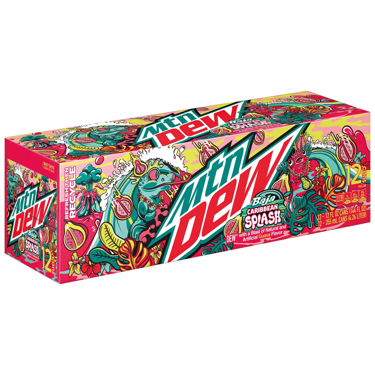 Mountain Dew - Baja Caribbean Splash Guave 355ml 12 Dosen
