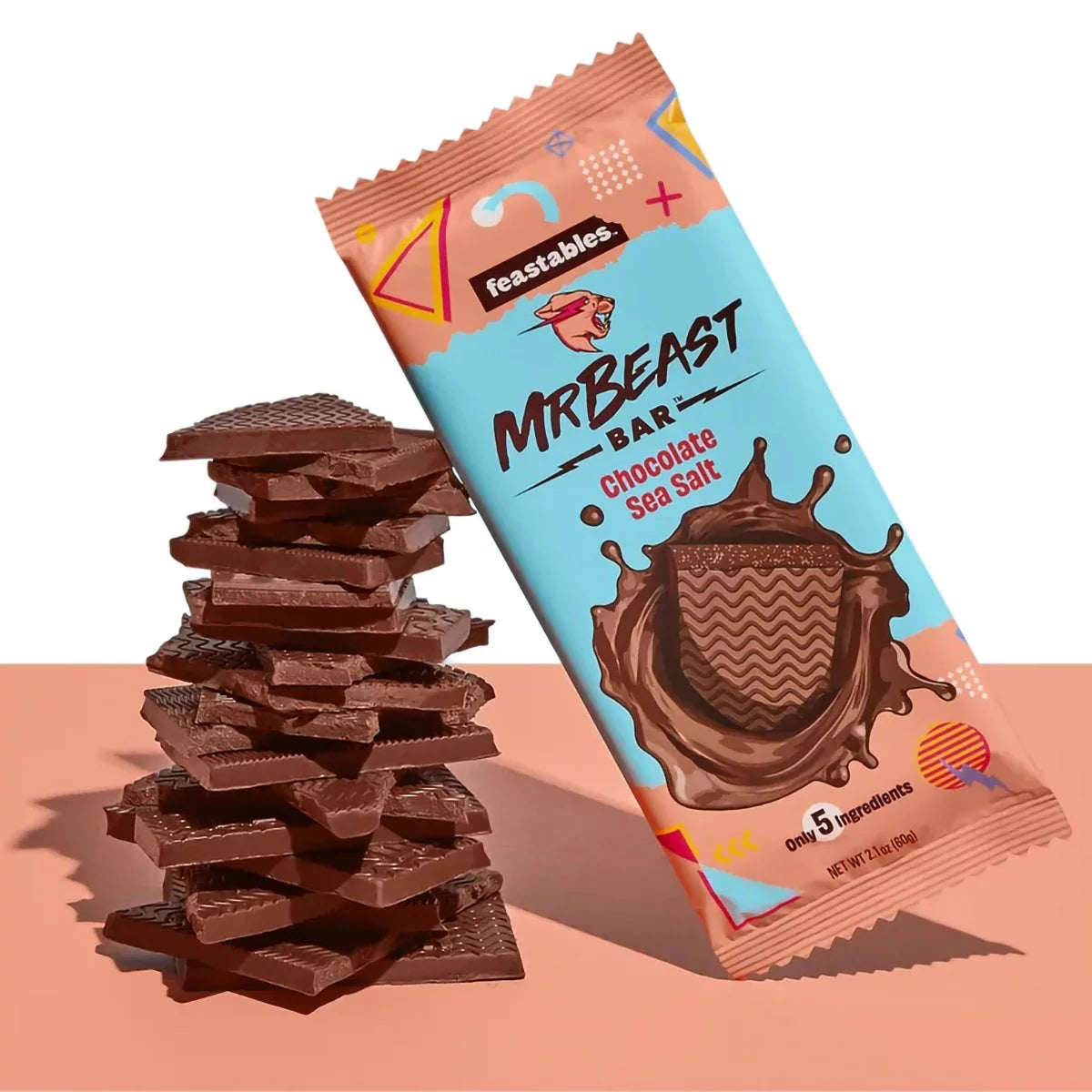 Mr Beast – Feastables Schokoladen-Meersalzriegel 60 Gramm