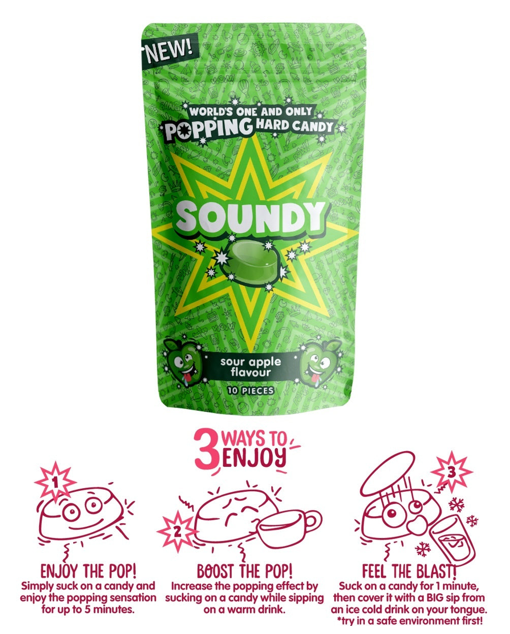Pomme acidulée Soundy 3 grammes (effet de mode 2023)