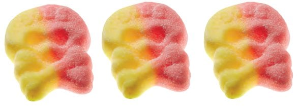 Bubs - Godis Raspberry Surskallar Skum/Sour Skulls Foam (Raspberry/lemon) 200 Gram