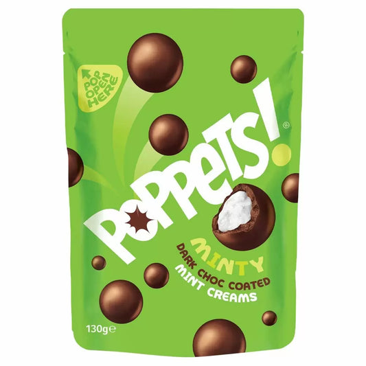 Poppets - Dark Chocolate Coated Mint Creams Pouch 120 Gram