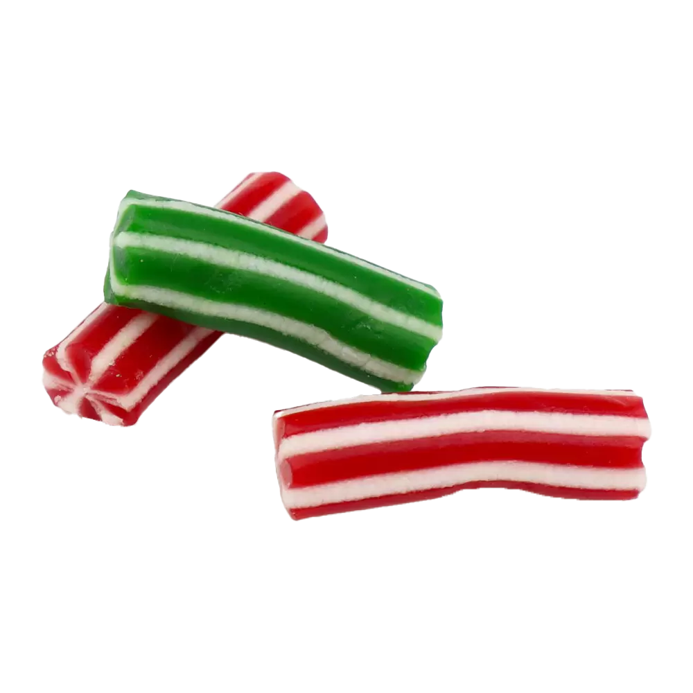 Grüne und rote Zuckerstangen, 250 Gramm