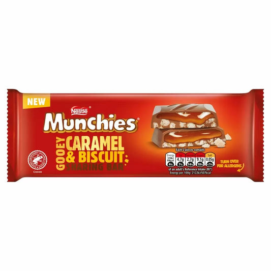 Nestle - Munchies Caramel and Biscuit Chocolate Sharing Bar 87 Gram