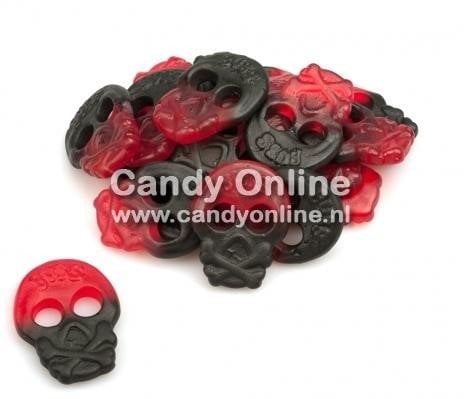 Bubs - Godis Raspberry/Licorice Skulls 1 Kilo