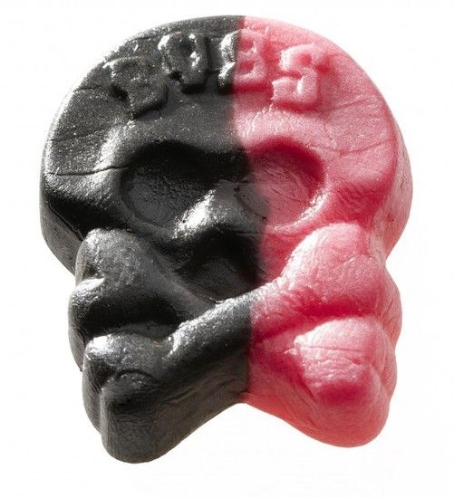 Bubs - Godis Zweedse Drop-Framboos Doodskoppen Foam 1 Kilo