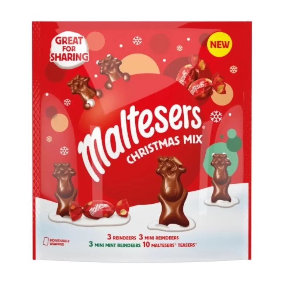 Maltesers – Weihnachtsmischung, Minzschokolade &amp; Vollmilchschokolade, Beutel 240 Gramm