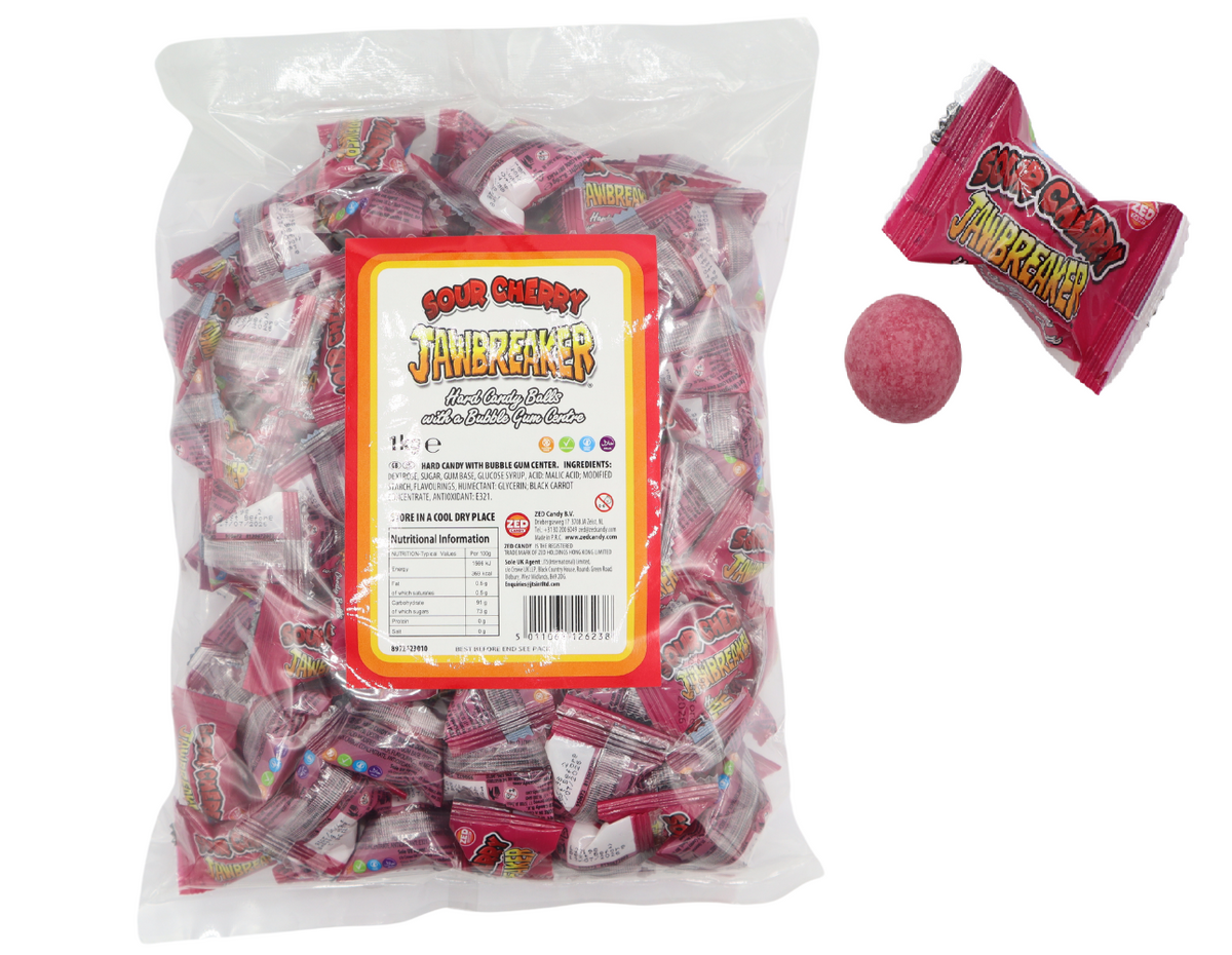 Zed Candy - Sour Cherry Jawbreaker Bag 1 Kilo (Halal)