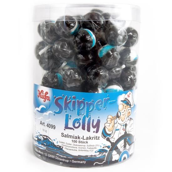Réglisse Lolly Alster Lakritz 100 Pièces (zwart/blauw)
