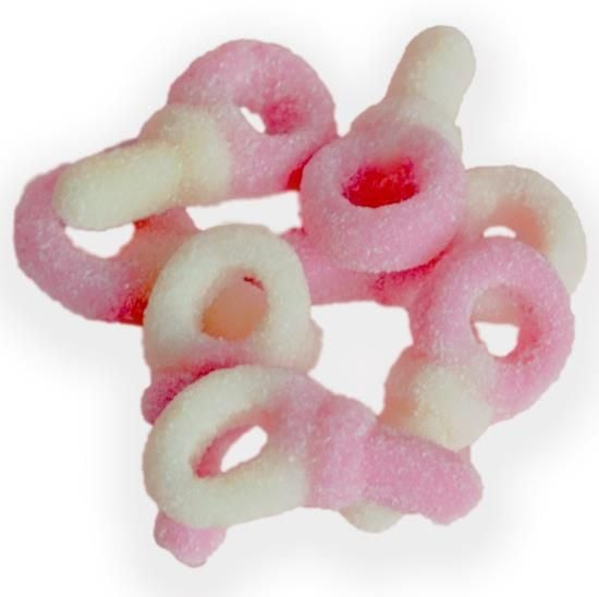 Zuckerschnuller, weiß/rosa, 1 kg