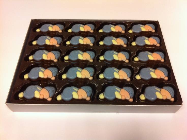 Chocolade Baby's Blauw  10 Stuks