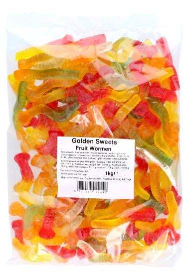 Goldene Süßigkeiten - Fruchtwürmer Gemüse 1 Kilo