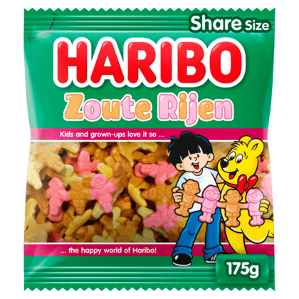 Haribo - Zoute Rijen 175 Gram 14 Stuks