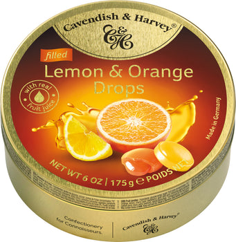 Cavendish & Harvey - Filled Lemon & Orange Lakritzs 175 Gram