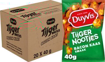 Duyvis Tijgernootjes Bacon Kaas 40 Gram 20 Zakjes
