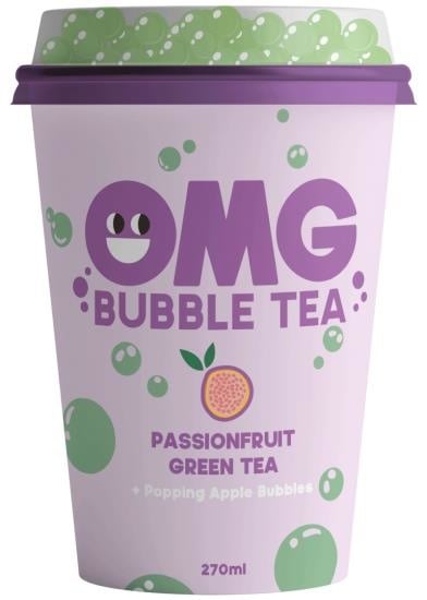 OMG Bubble Tea - Passionfruit Greentea 270ml