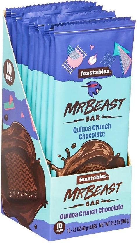 Mr Beast - Feastables Quinoa Crunch Chocolate Bar 60 Gram 10 Stuks