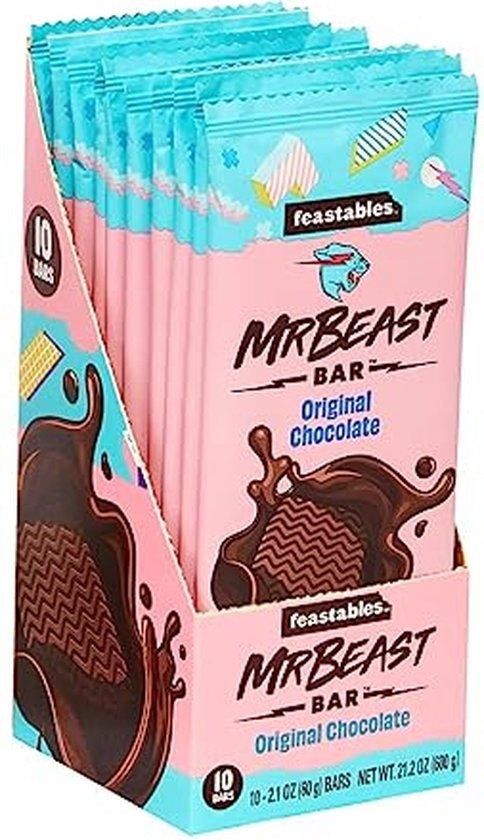 Mr Beast - Feastables Chocolate Original Bar 60 Gram 10 Stuks