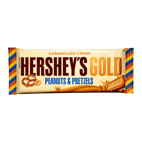 Hershey's - Gold Caramelized Crème Bar - Peanuts &amp; Brezels 39 Gramm
