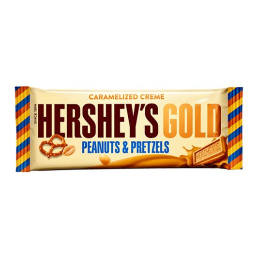 Hershey's - Gold Caramelized Crème Bar - Peanuts & Pretzels 39 Gram