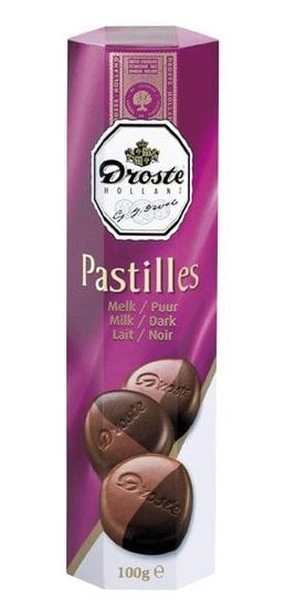 Droste melk en puur, puur en melk chocolade,