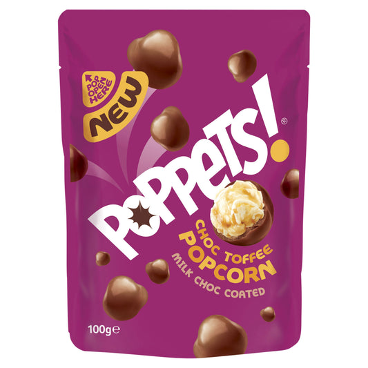Poppets - Choc Toffee Popcorn 100 Gram