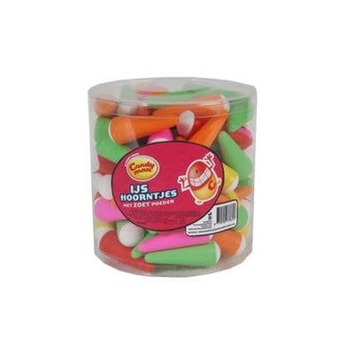 Candyman Ijshoorntjes Gevuld Met Vruchtenpoeder 90 Pieces