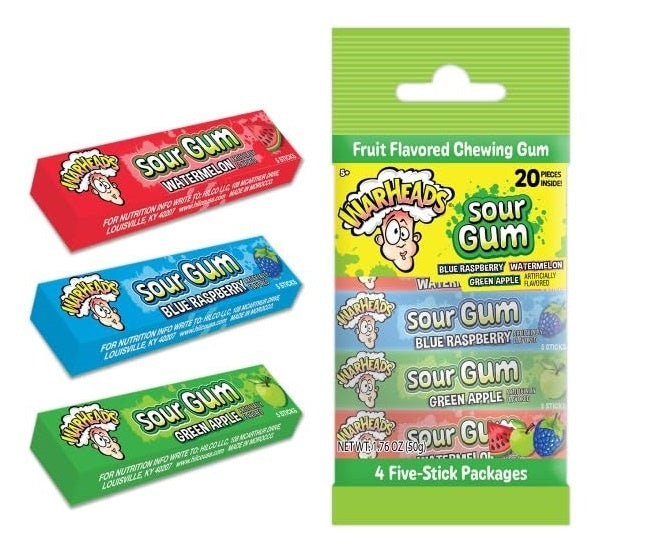 Warheads - Saure Kaugummis, 4er-Packung, 50 Gramm