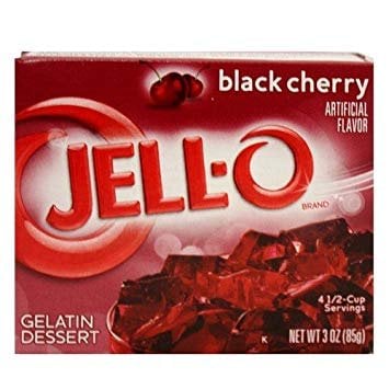 jello, black, cherry,