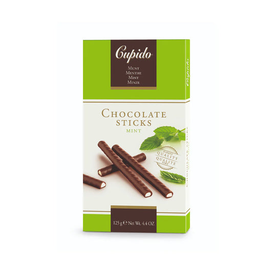 Cupido - Chocolate Sticks Mint 125 Gram