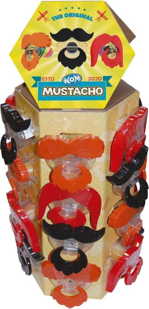 WOM Moustacho Pop 15 Gram 24 Stuks