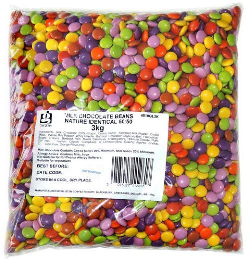 Milk Chocolate Beans (Smartie Look A Like) 3 Kilo