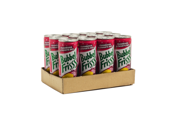 Bubbel Friss - Zero Framboos & Zwarte Bessen 250ml 12 Stuks