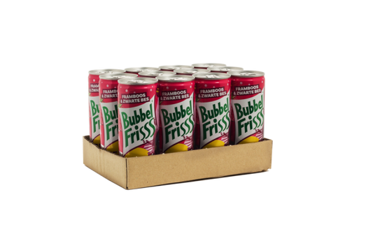 Bubbel Friss - Zero Framboos & Zwarte Bessen 250ml 12 Stuks