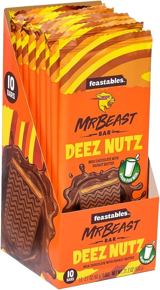 Mr Beast - Feastables Deep Nuts Chocolate Bar 60 Gram 10 Stuks