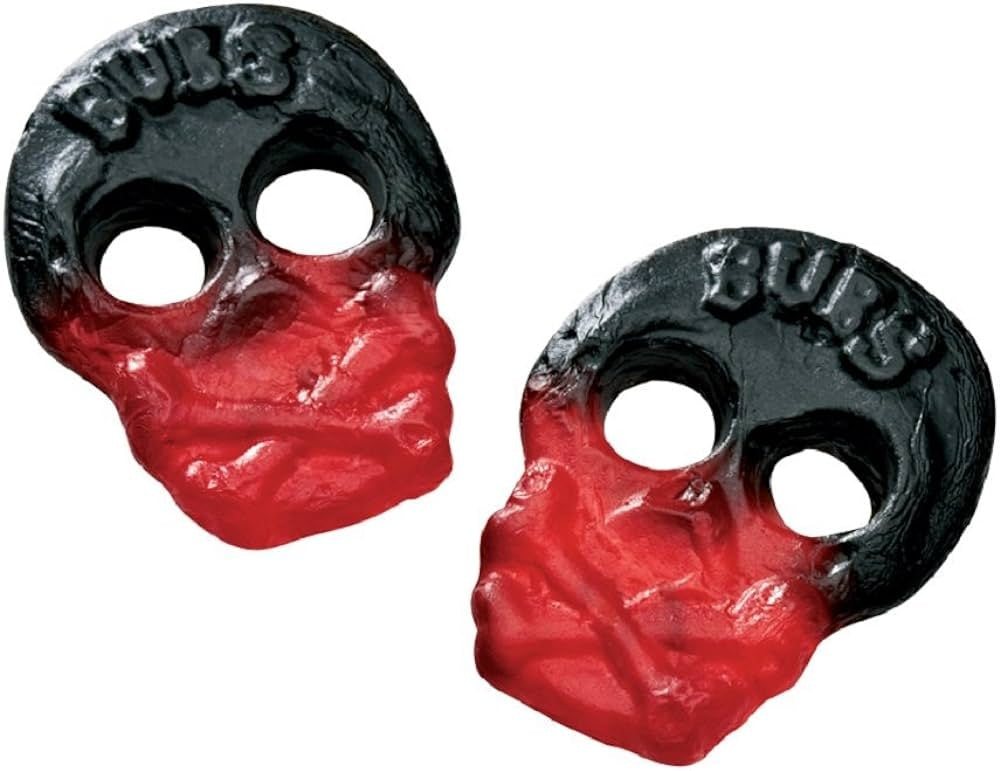 Bubs - Winegum Raspberry/Licorice Skulls 200 Gram