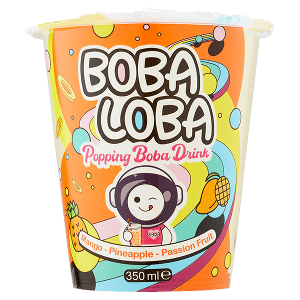 Thé aux perles Boba Loba - Mangue, ananas et fruit de la passion 350 ml