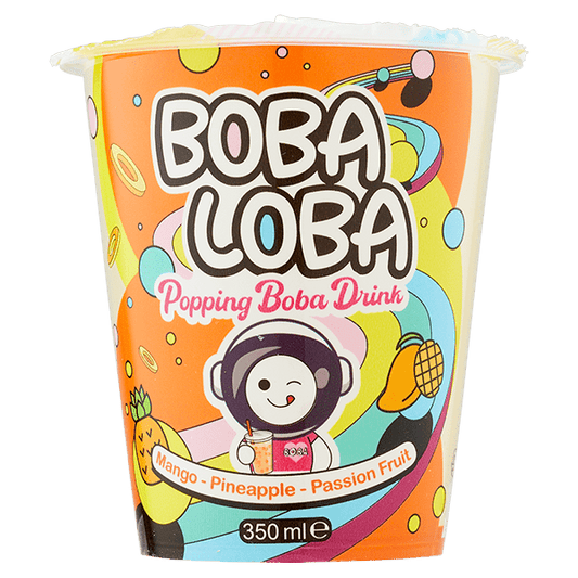 Boba Loba Bubble Tea - Mango Pineapple Passion Fruit 350ml