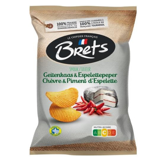 Brets - Geitenkaas & Espelettepeper Chips 125 Gram 10 Stuks