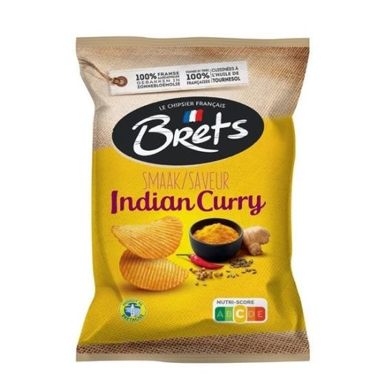 Brets - Indian Curry Chips 125 Gram 10 Stuks