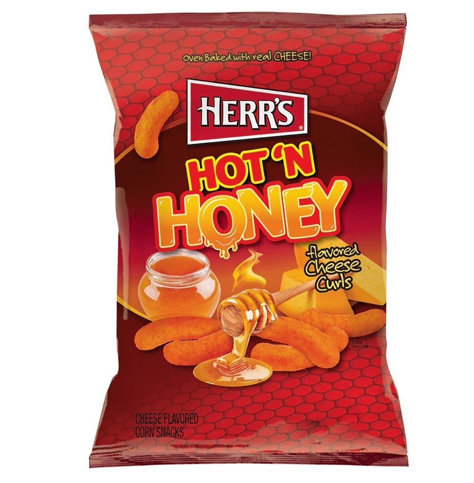 Herr's -  Hot 'n Honey Cheese Flavoured Curls 113 Gram