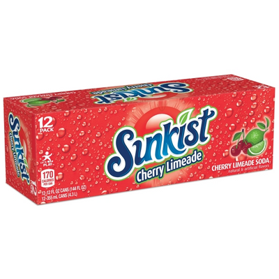 Sunkist - Cherry Limeade 355ml 12 Blikjes ***THT 05-10-2025***