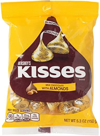 Hershey's - Kisses Milk Chocolate and Almond 150 Gram