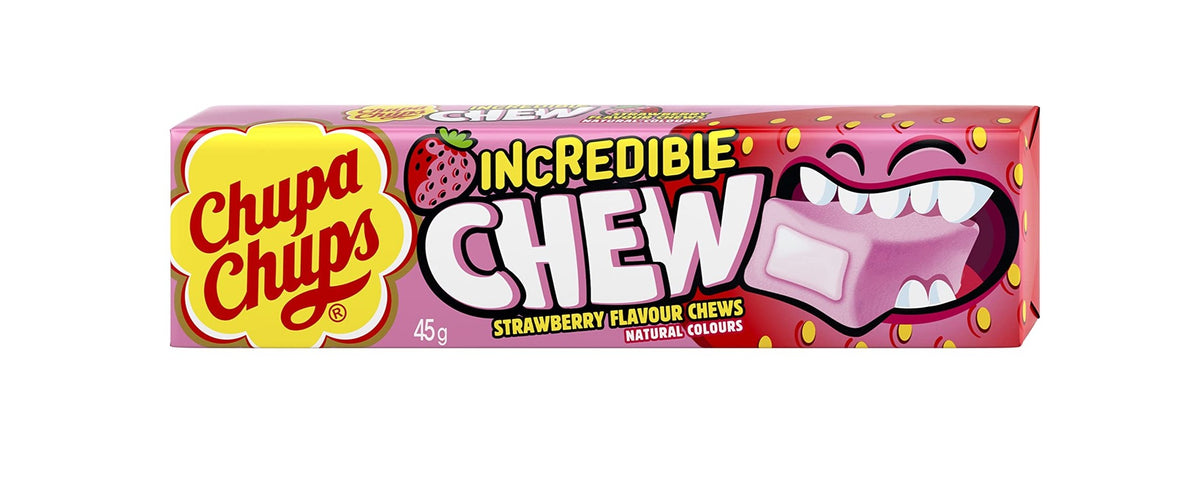 Chupa Chups - Incredible Chew Erdbeere 45 Gramm