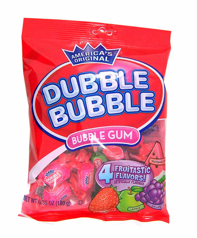 Dubble Bubble – Kaugummi mit 4 fruchtigen Geschmacksrichtungen, 180 Gramm