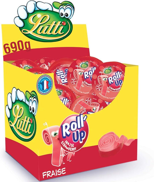 Lutti - Roll Up Strawberry 29 Gram 24 Stuks