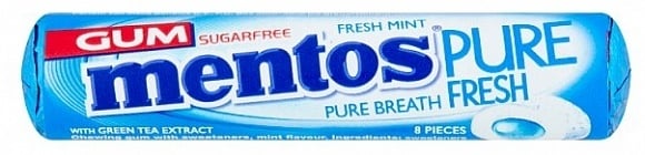 Mentos - Gum Pure Fresh Mint Suikervrij 16 Gram