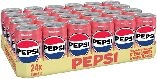 Pepsi - Strawberry Cream 330ml 24 Blikjes