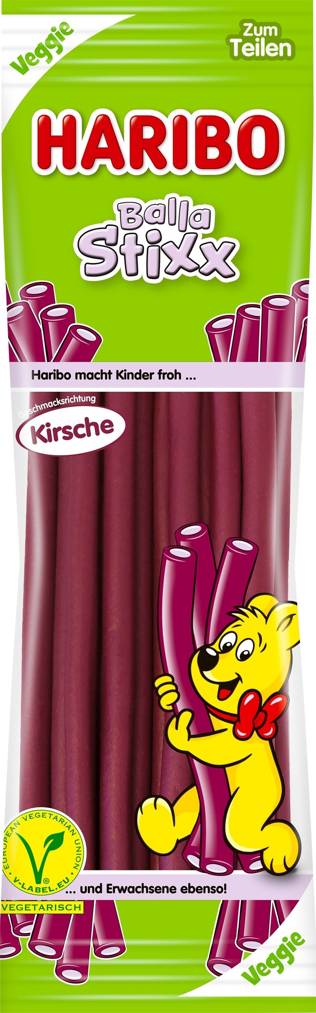 Haribo - Balla Stixx Kirsch Veggie 200 Gram